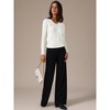 INSPIRE CHIC Women's Long Sleeve V Neck Button Decor Elegant Ribbed Knit Tops - 3 of 4