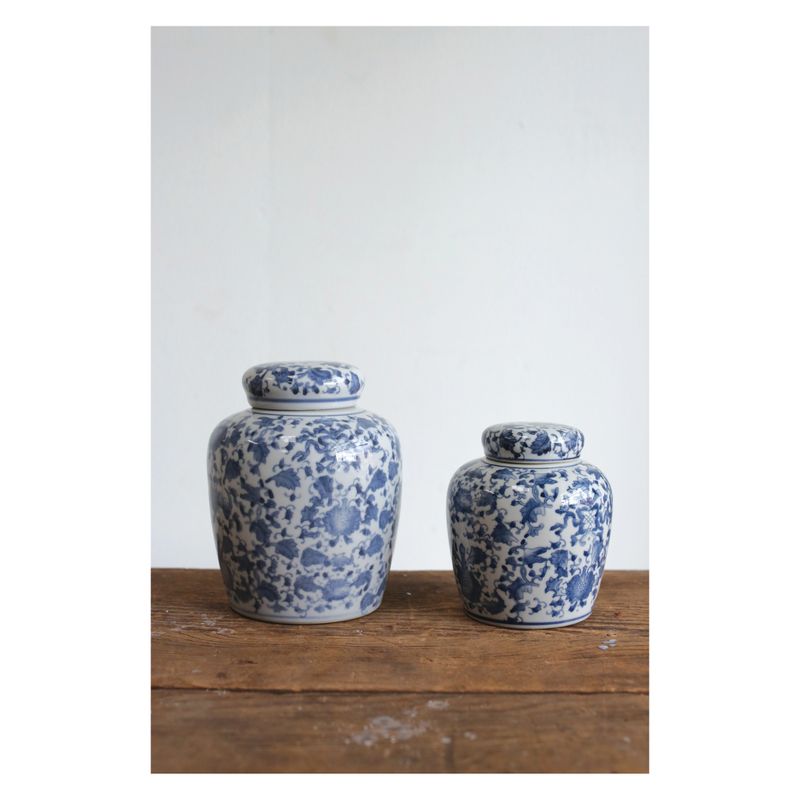 Decorative Ceramic Ginger Jar (8.25&#34;) - Blue/White - Storied Home, 3 of 6