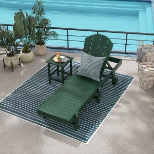 WestinTrends Malibu 2 Piece Adirondack Poly Reclining Chaise Lounge With Wheels - 1 of 4
