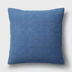 Oversized Basketweave Heathered Square Throw Pillow Blue - Threshold™