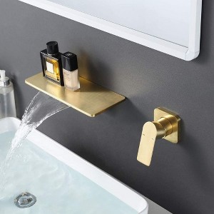 Kumasinova Wall-Mount Waterfall Bathroom Faucet,Single Handle Brass Bathroom Faucets with Modern Design,Bathroom Sink Faucet for Bathroom Sink - 1 of 4