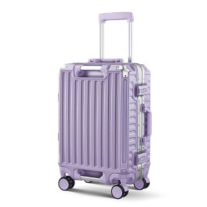 SUGIFT Carry-On Luggage Zipperless Aluminum Frame Suitcase with Spinner Wheels TSA Lock Cup Holder 20" 24" 28" - 1 of 4