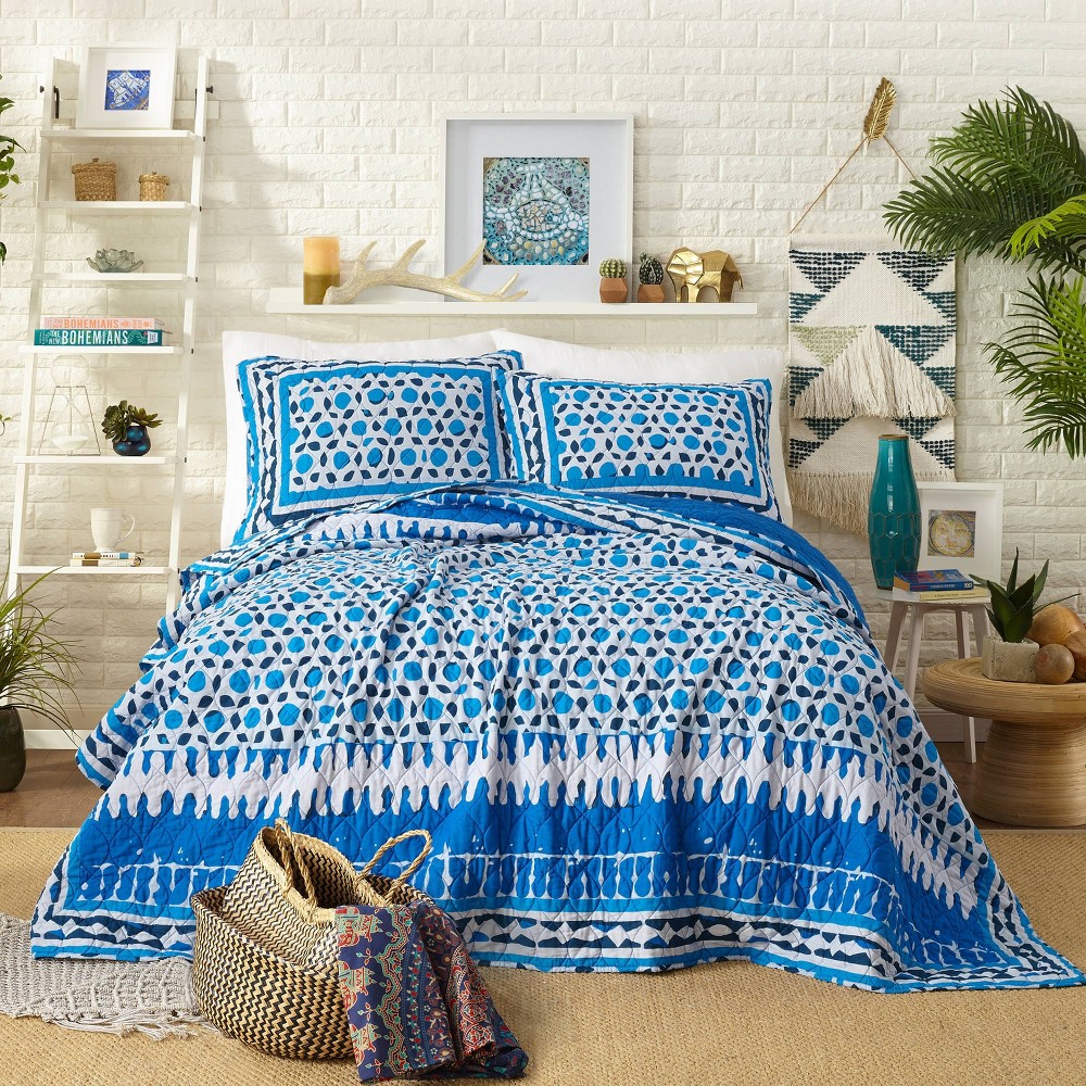 Blue Himaya Print Quilt Set (Full/Queen) - Justina Blakeney for Makers Collective was $99.99 now $49.99 (50.0% off)