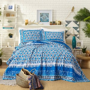 Blue Himaya Print Quilt Set (Full/Queen) - Justina Blakeney for Makers Collective