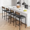 3-Piece Counter Height Dining Set - Pub Table with Storage & Upholstered Stools for Small Spaces - 2 of 4