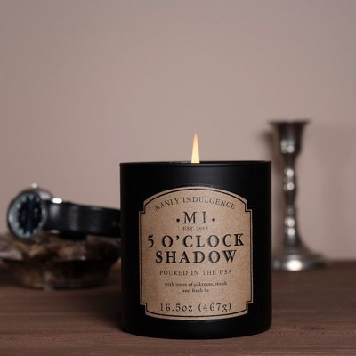 16.5oz Matte Black Glass Jar Soy Candle with Masculine Scent