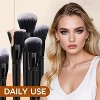 BABYYER Black Makeup Brushes Set,15 Pcs Professional Premium Synthetic Foundation Contour Powder Concealers Eye Shadows Blush Makeup Brush Set - 3 of 4