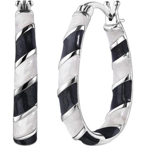 Women's Christmas earrings, Christmas enamel holiday decorative hoop earrings, exquisite jewelry gift. - 1 of 4