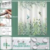 Aoibox Green Leaf Shower Curtain with Emerald Bird Mint Green Design, Hummingbird Water Resistant Fabric for Bathroom Decor - 2 of 4