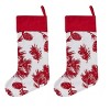 Patricia Heaton Home Cranberry Pinecone Stocking Set of 2 - 4 of 4