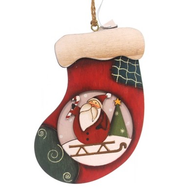 Holiday Ornaments 5.5" Wood Ornaments Package Holiday  -  Tree Ornaments