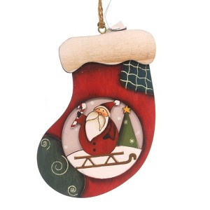 Ganz 5.5 Inch Wood Ornaments Christmas Wooden Ornament Flat Tree Ornaments - 1 of 2
