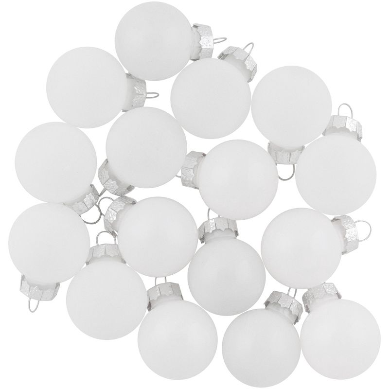 Northlight 24ct White Shiny & Matte Glass Christmas Ball Ornaments 1-Inch (25mm), 4 of 7