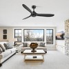 Airsurfer 60" Light-Free Matte Black Propeller Ceiling Fan, DC Motor, with 3 ABS Blades, 6''/12'' Down Rods, Remote Included - 3 of 4