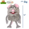 Living Puppets: Zig The Grey Friendly Monster - 14" Plush Hand Puppet, Handmade - 2 of 4