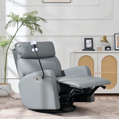 Power Swivel Recliner Chair with 270° Rotation, Rocking Function and USB Charging Port