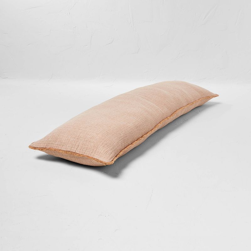 Lumbar Textured Chambray Cotton Bed Decorative Throw Pillow  - Casaluna™, 3 of 5