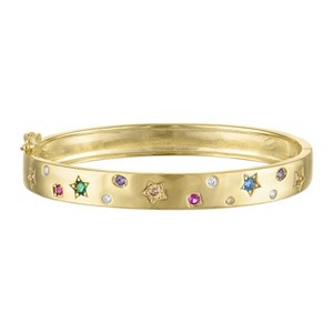 Junior Jewels 14K Gold Over Brass Cubic Zirconia Celestial Bangle Bracelet - 1 of 2