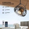 Ludomide 23'' Outdoor Ceiling Fans with Lights, Gazebo Fan Wet Rated Remote&APP Control, Dimmable Hanging Fan with Plug in Cord for Patio Pergola - 2 of 4