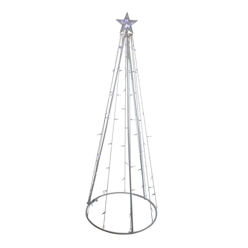 Northlight 6' White LED Lighted Cone Tree Outdoor Christmas Decor, 2 of 5