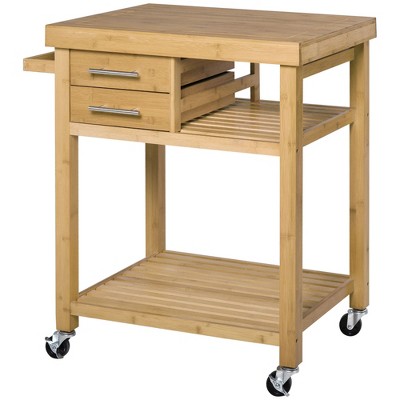 NicBex 1 Drawer Rolling Kitchen Island Cart with 2 Open Shelves,Kitchen Island on Wheels with Storage,Island Table for Kitchen
