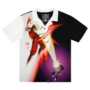 Dragon Ball Z Goku & Vegeta Battle Short Sleeve Button-Down Shirt - 1 of 4