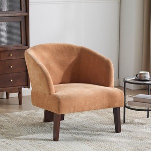 Lyngins Chenille Accent Chairs with Curved Back,Upholstered Arm Chairs for Living Room,Bedroom - 1 of 4