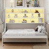 Queen Size Murphy Bed with Folding Sofa, Built-in Storage Shelves and LED Light - 2 of 4