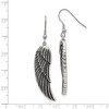 Black Bow Jewelry Large Antiqued Textured Wing Dangle Earrings in Stainless Steel - 4 of 4