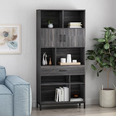 VYNXARIA Cube Unit Bookcase Cabinet for Living Room, Office, Dining Room ,Dark Brown