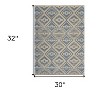 Blue Decorative Lattice Area Rug - 3 of 4
