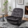 Velvet Swivel Glider Recliner Chair with Mobile Phone Holder, Gold-Stamped Design and Oversized Seat - 3 of 4