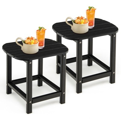 Tangkula 2PCS 18" Patio Adirondack Side Table Coffee Table Weather Resistant HDPE Garden Yard