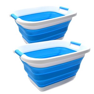 SAMMART Set of 2 Collapsible Laundry Basket/Wash Tub - 1 of 4