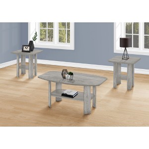 Laminate 3-Piece Coffee and End Table Set with Ample Surface and Lower Shelves for Living Room or Family Room - 1 of 4