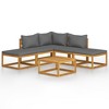vidaXL Garden Lounge Set Natural wood + Dark grey (cushions) - 2 of 4