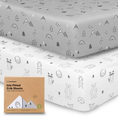 Image of KeaBabies 2pk Isla Fitted Crib Sheets for Boys, Girls, Baby Crib Sheet, Fits Standard Nursery Crib Mattresses (Woodland)