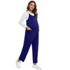 Coolmee Women's Maternity Jumpsuits Casual Adjustable Spaghetti Strap Jogger Overalls Outfits Pregnancy Rompers with Pockets S Blue - 3 of 4