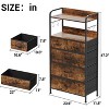 Acekool 5 Drawer Dresser, Bedroom Storage Organizer with Fabric Bins, Wood Top, Steel Frame, Easy Pull Handles, Entryway, Hallway - 2 of 4