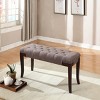 Syemin Ottomans and Benches Linon Tufted Entryway Bench, Faux Leather Vintage Bedroom Bench, Upholstered Bedroom Benches, Brown, 44"*16"*18.25" - 2 of 4