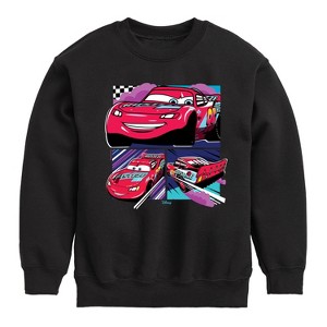 Boys' - Cars - Lightning Mcqueen Finish Line Graphic Long Sleeve Fleece Sweatshirt - 1 of 4