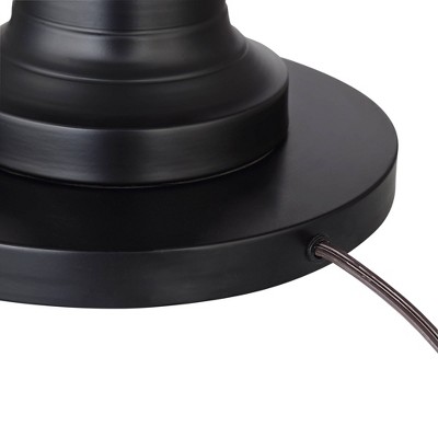 Spenser 58" Oiled Bronze Floor Lamp with Linen Shade