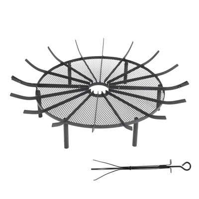 Aoodor Fire Grate Log Grate, Round Spider Wagon Wheel Firewood Grates