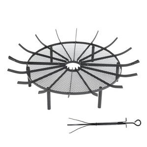 Aoodor Fire Grate Log Grate, Round Spider Wagon Wheel Firewood Grates - 1 of 4