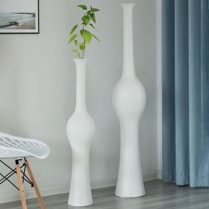 Uniquewise Unique Style Floor Vase for Entryway Dining or Living Room, White Ceramic, 4 of 5