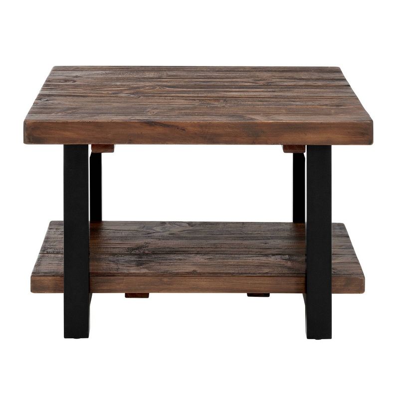 Pomona Cube Coffee Table Reclaimed Wood Rustic Natural - Alaterre Furniture, 4 of 10