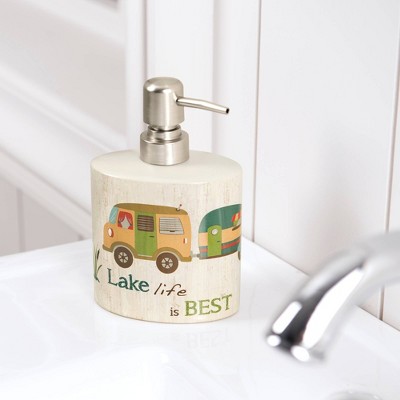 Lake Holiday Beige Ceramic Soap/Lotion Pump with Chrome Finish