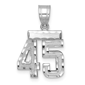 Black Bow Jewelry 14k White Gold, Varsity Collection, Small D/C Pendant, Number 45 - 1 of 3