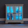 Vynxaria LED Curio Display Cabinet: Antique Design with Adjustable Shelves, Lattice Doors, Elegant Bookcase & Storage for Home Decor. - 2 of 4