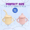 LunaLulinlk 2 pack Silicone Sippy Cups with Straws for Babies and Toddlers (Cream/Rose Quartz) - 2 of 4